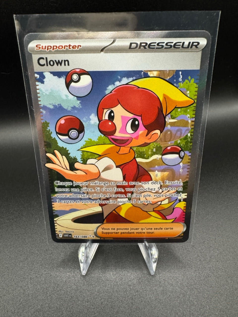 Carte Clown - 163/086 - WHT - flamme blanche - FR