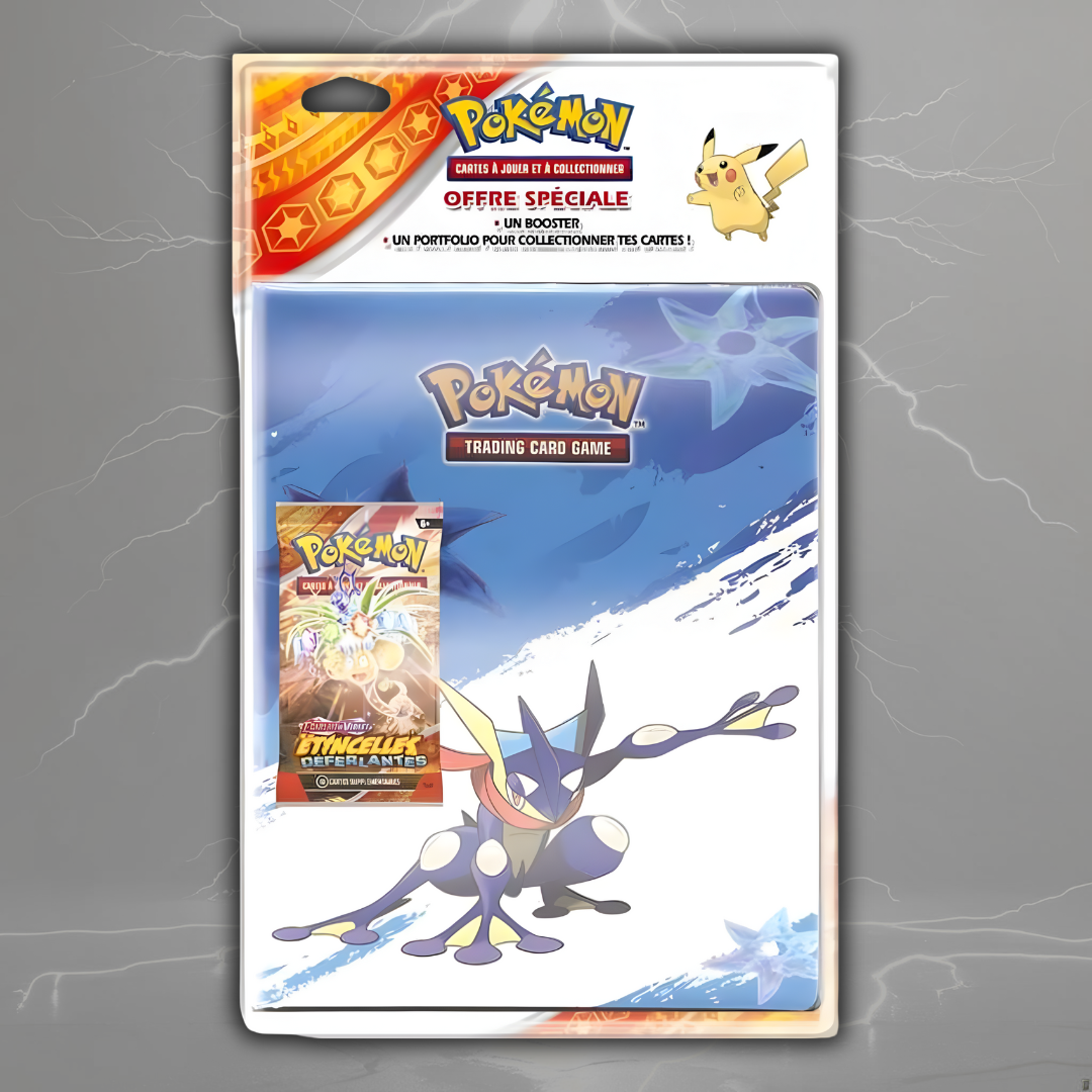 Classeur Pokemon 180 cases + 1 Booster etincelles deferlantes EV8 - FR