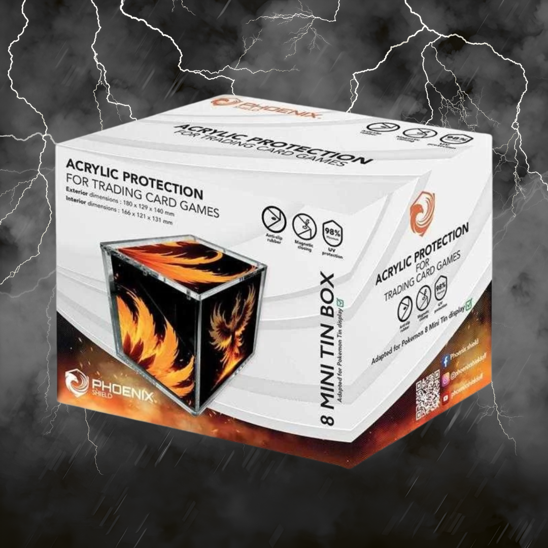 Protection acrylique display de 8 mini tins - Phoenix shield - fermeture magnétique attention display 8 mini tins et non 10