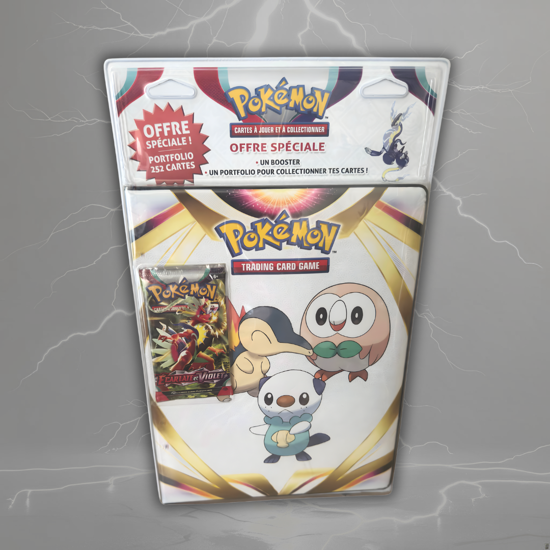 Classeur Pokemon 180 cases + 1 Booster EV1 Ecarlate et violet - FR