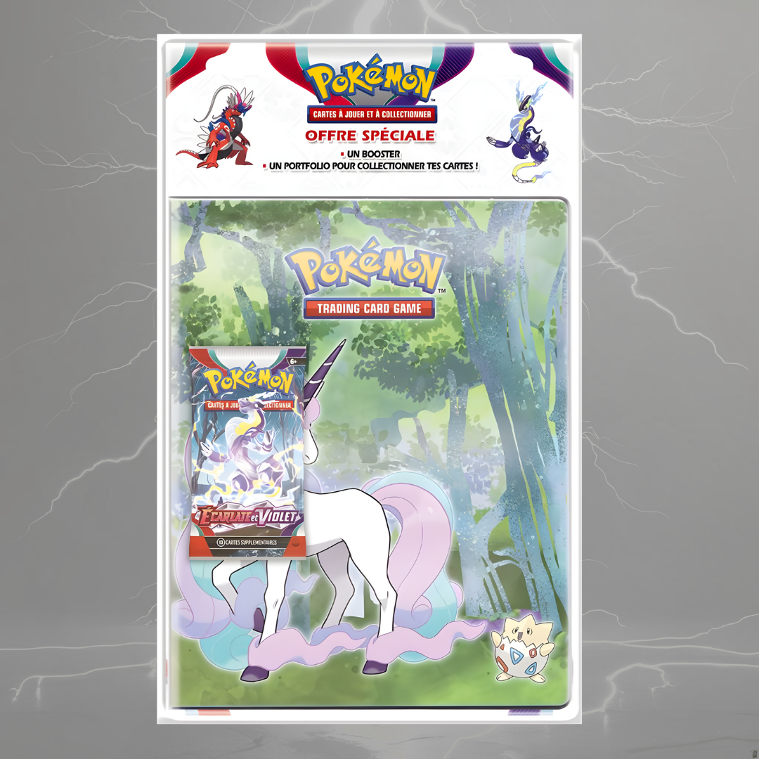 Classeur Pokemon 180 cases + 1 Booster EV1 Ecarlate et violet - FR